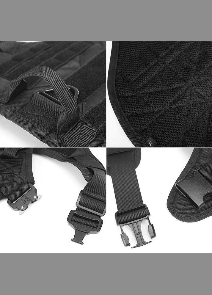 Шлея для собак K9 Long, тактический жилет с ручкой, Черный М (62-84 см) No Brand (303355865)