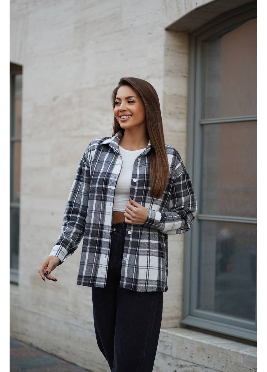 Серая повседневный рубашка в клетку Avanti с длинным рукавом