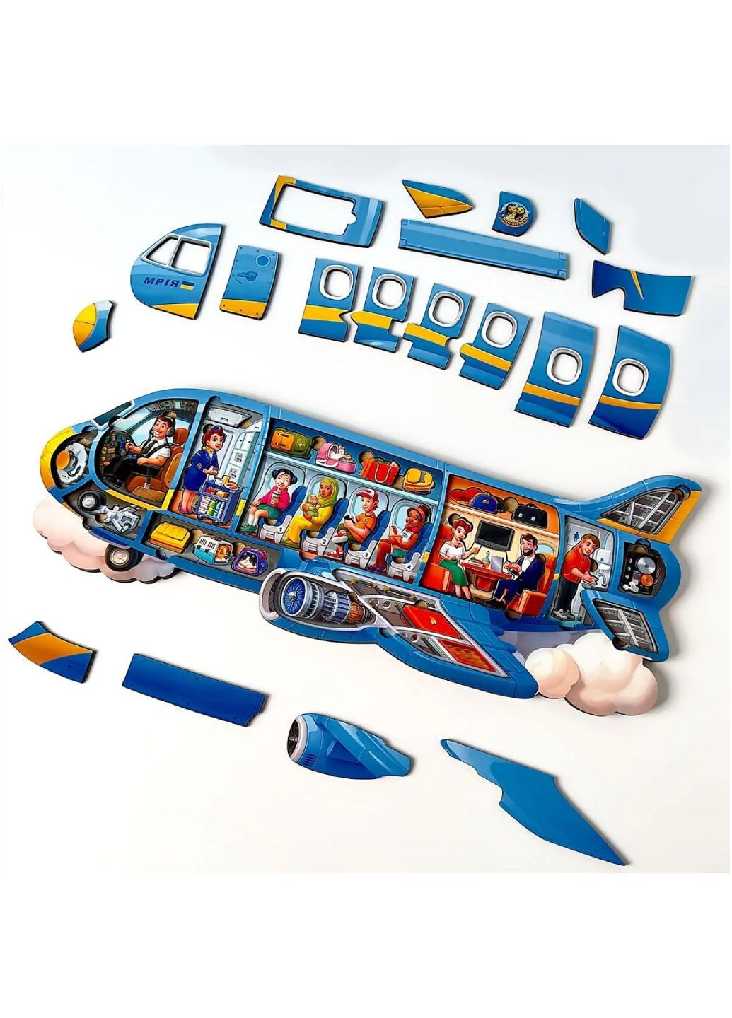 Деревянная рамка-вкладка "Самолет" Развивающая игра для ребенка ПСФ161 Ubumblebees (289458378)