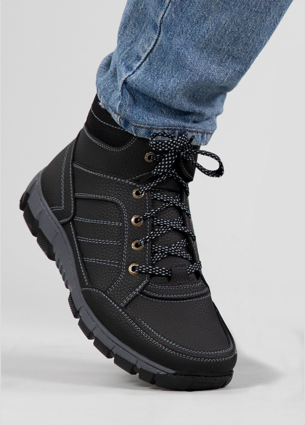 Черные зимние ботинки мужские зимние kl-shoes с мехом черные (аб 30) Kluchkovskyy