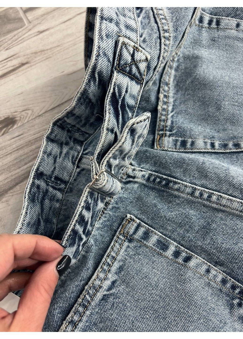 Джинси жіночі 3140 skater balon широкі банани затяжка на талії блакитні Its Basic - (322563575)