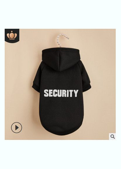Худи длинное для котов и кошек Pet Style "Security" Черное M No Brand - (323232112)