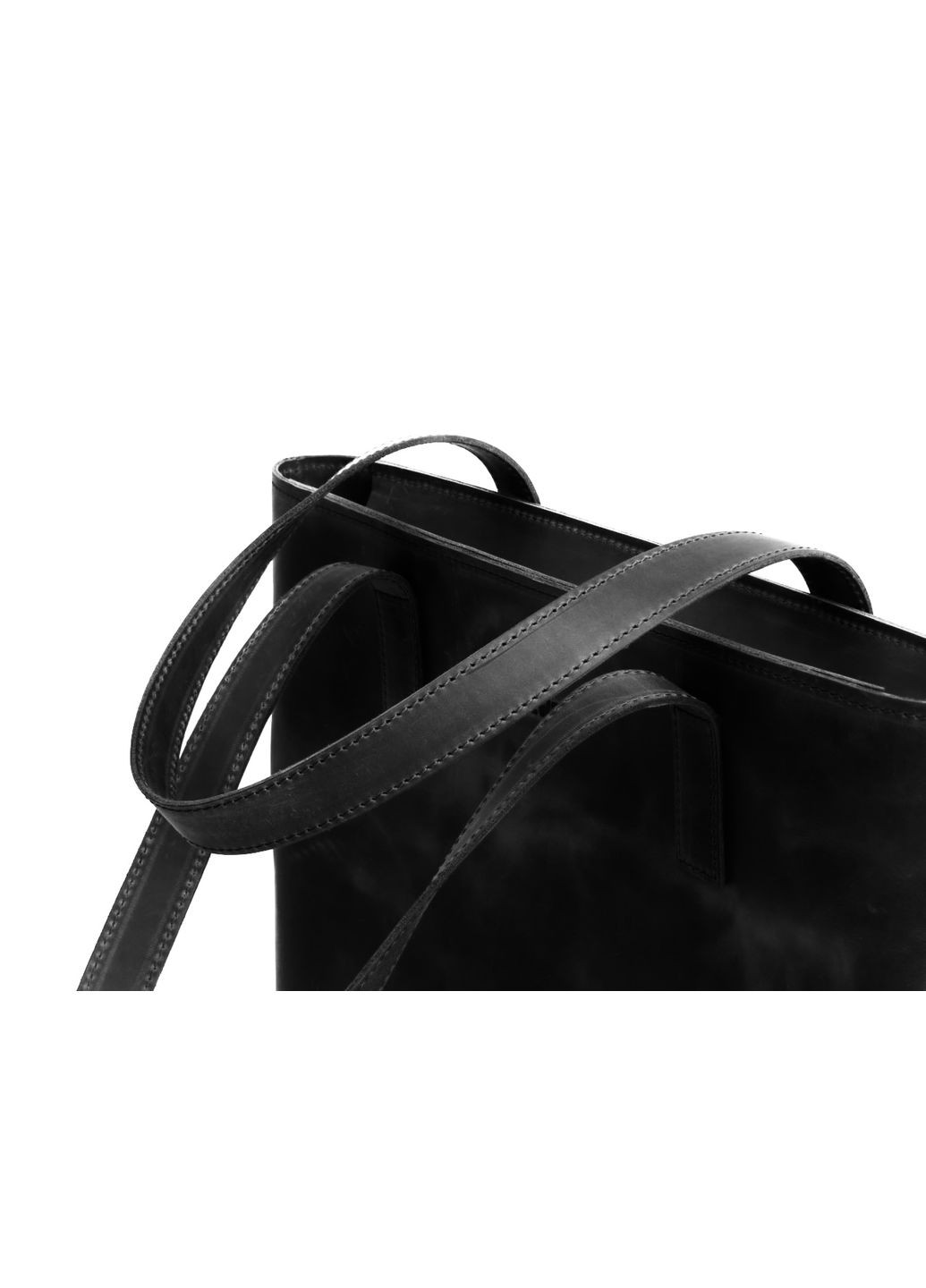 Шкіряна сумка-шоппер чорного кольору N2066KA Newery (303829766)