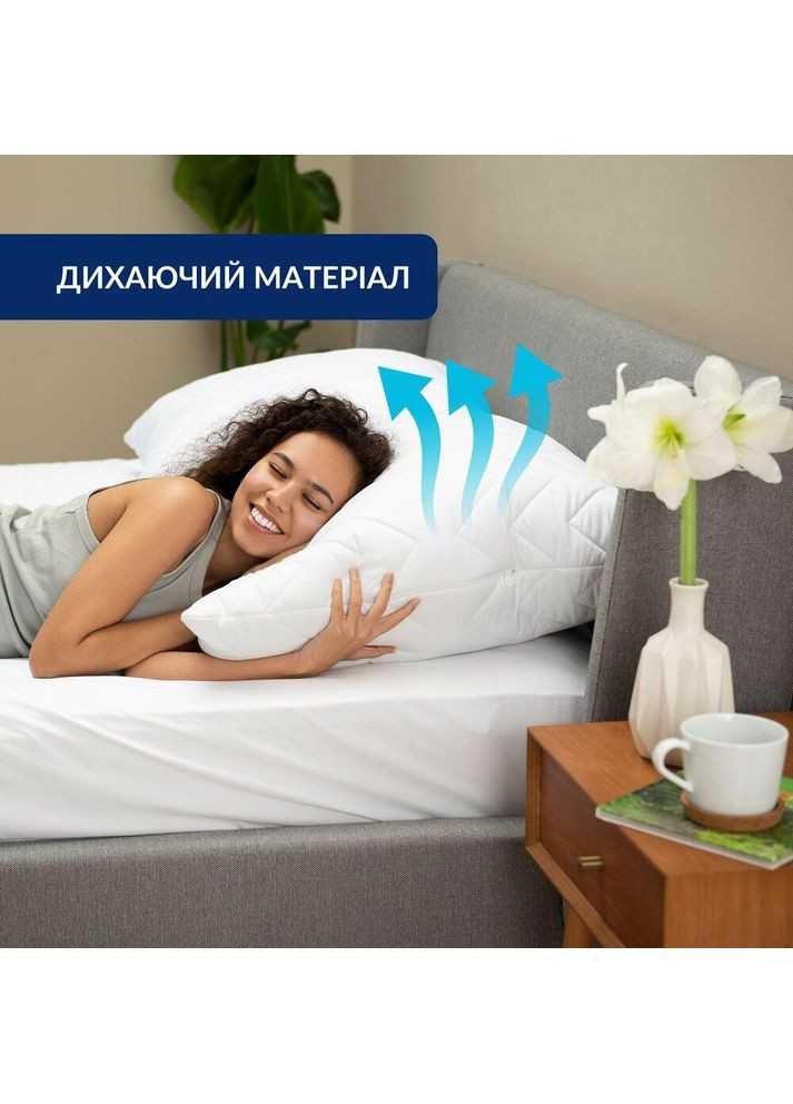 Чехол наволочка защитный 2 шт 50x70 cм на подушку с молнией стеганный микрофибра IDEIA (367726654)