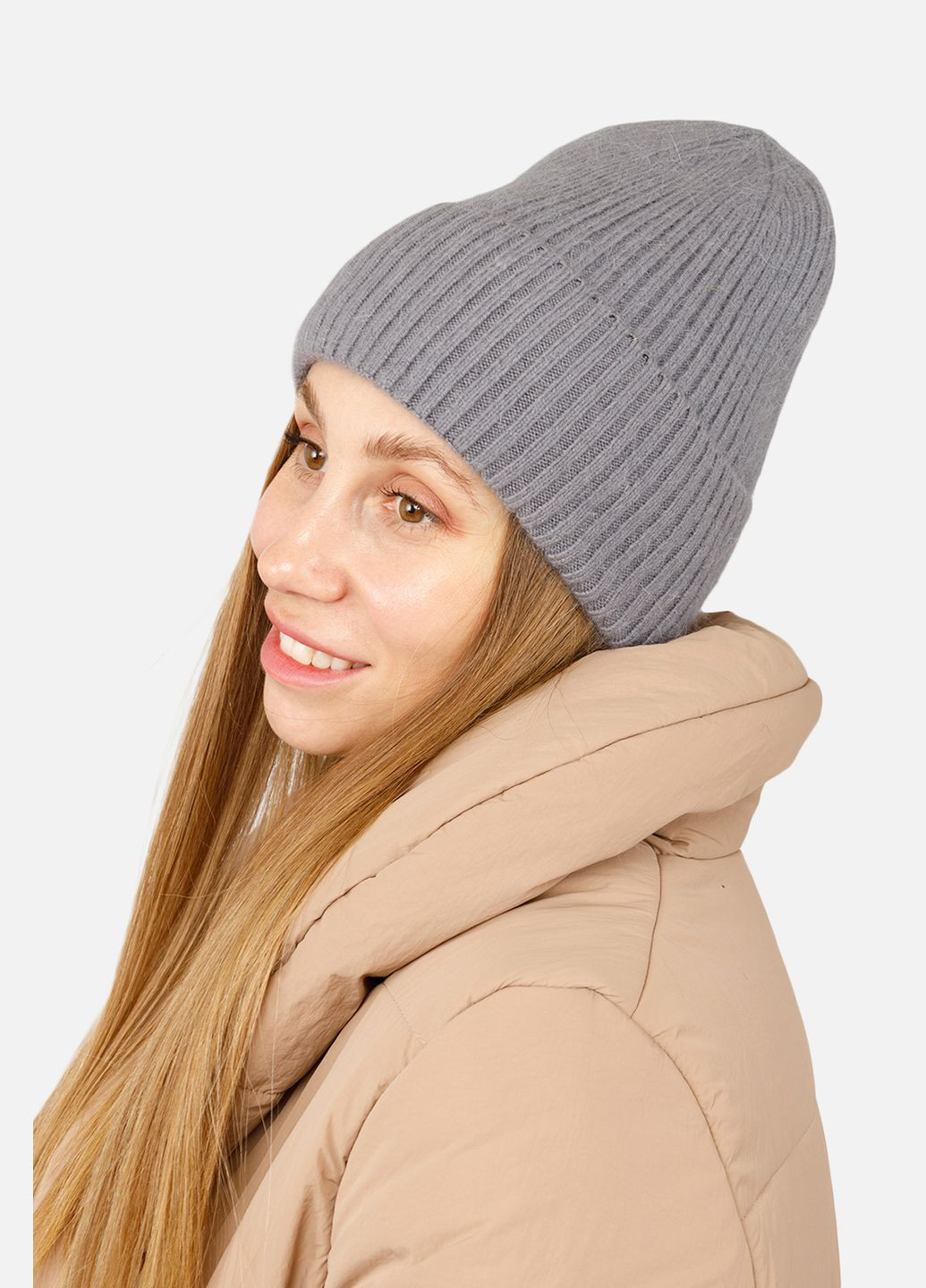 Женская шапка с отворотом цвет графитовый ЦБ-00263300 Top Hat (309151124)