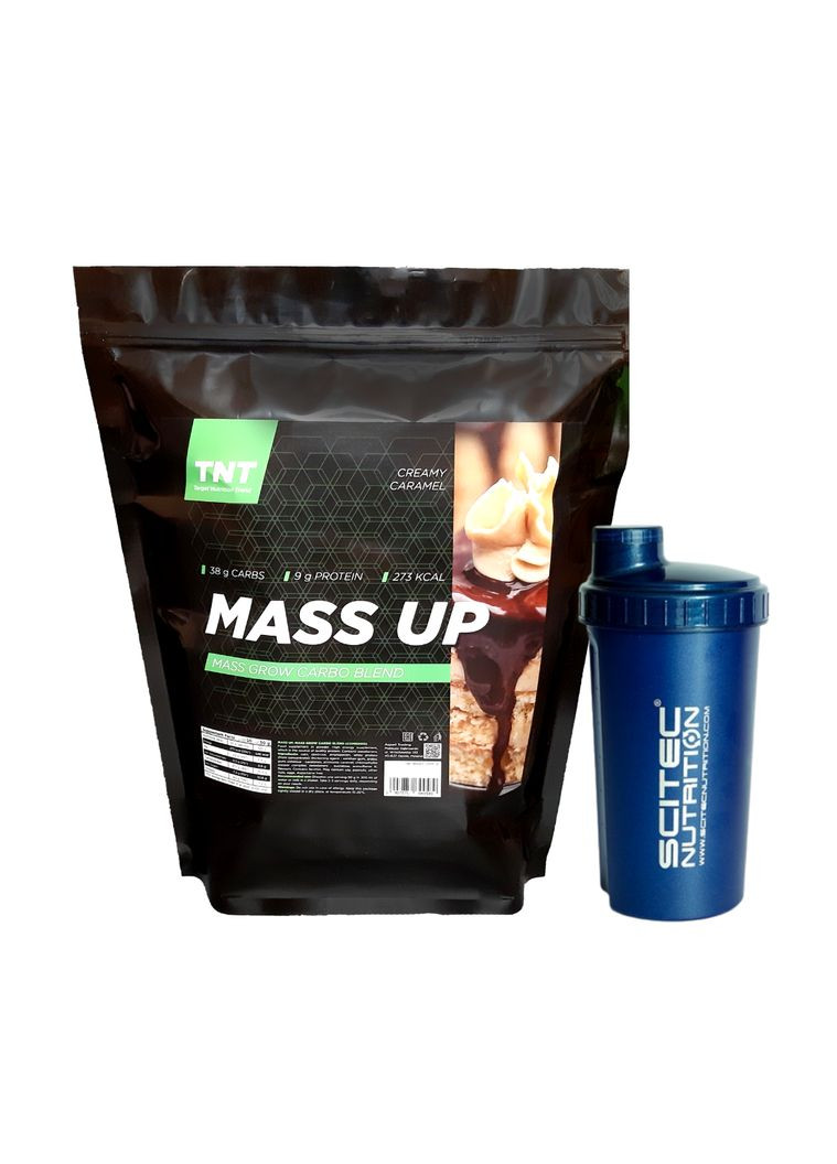 Гейнер для набора массы Mass Up 2,5 кг вкус Сливочная карамель + шейкер TNT (369954068)