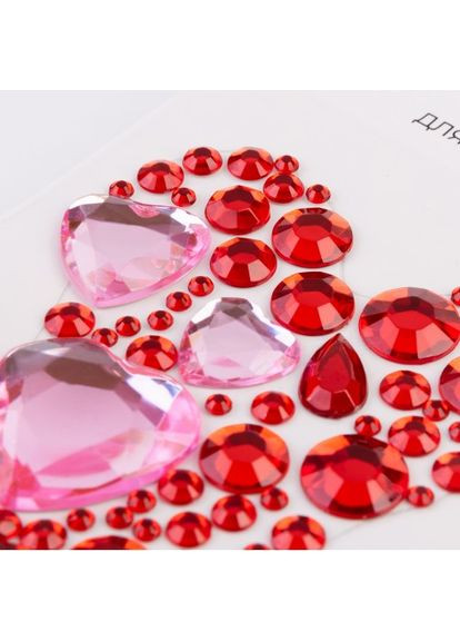 Стразы самоклеющиеся Сердце красное 743027 6х10 см Santi (367054986)