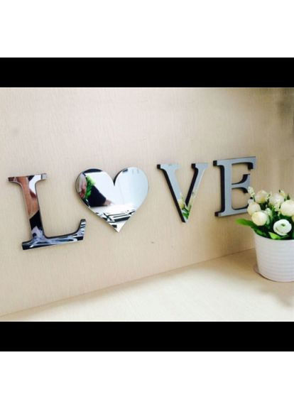Зеркальные буквы BallenShiny Love, Home зеркальная наклейка Буквы 3D PTR No Brand (317764142)