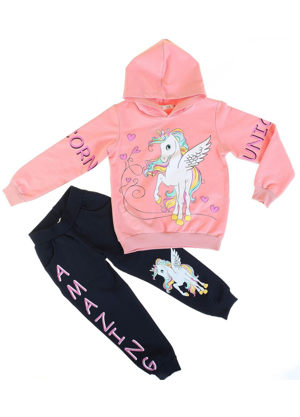 Персиковый демисезонный худи + брюки 16750 и темно синий Breeze