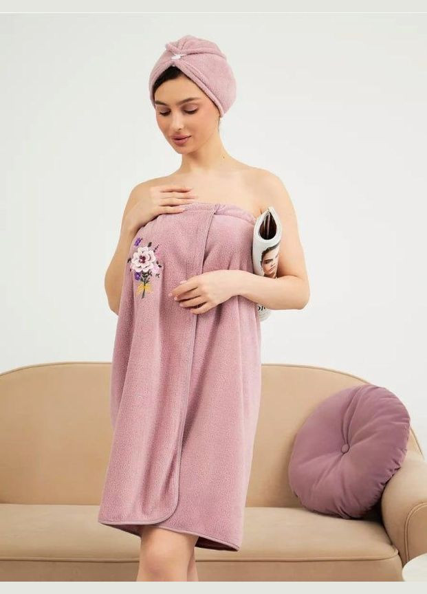 Женская чалма с полотенцем из микрофибры 80х140 (П4К-novo-f-sauna-011) No Brand (323160936)