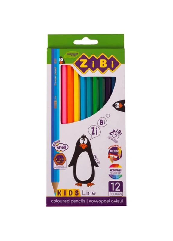Карандаши цветные KIDS Line 12 цветов (ZB.2414) Zibi (398985169)