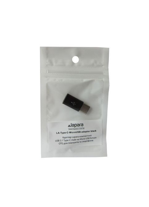 Перехідник (LA-Type-C-MicroUSB-adaptor black) Lapara Type-C to Micro USB (268143300)
