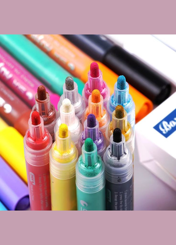 Маркеры акриловые для рисования, премиум качество, набор 100 цветов, универсальные для стекла, дерева, ткани и керамики. STA (344573535)