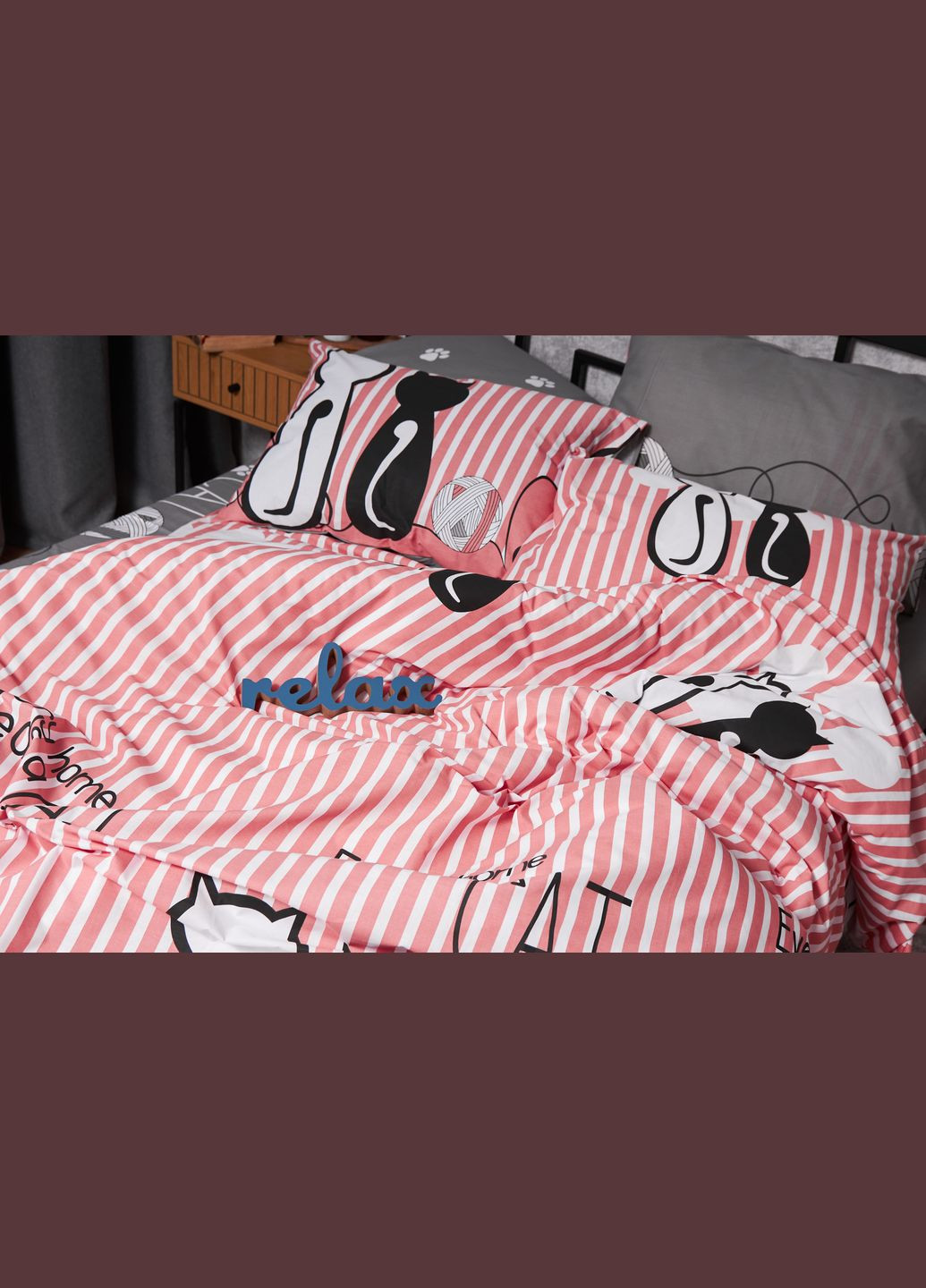 Комплект постільної білизни Бязь Gold Люкс двоспальний 175х210 наволочки 4х70х70 (MS-820003229) Moon&Star Cat (288043560)