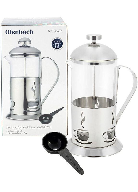 Френч-пресс Tea Time 1000 мл с мерной ложкой Ofenbach (332667753)