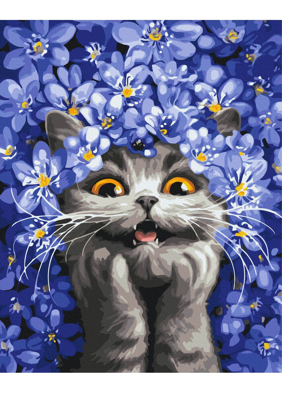 Картина за номерами Киця в пролісках авт Маріанна Пащук 40х50см BS54331 Brushme (357206769)