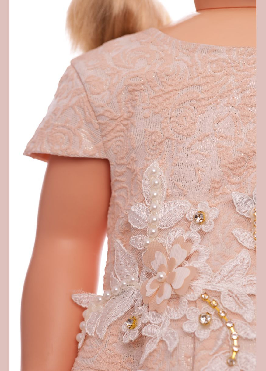 Бежева сукня зі шлейфом трикотажна бежева 104 см (35447) BABYKROHA (323469641)