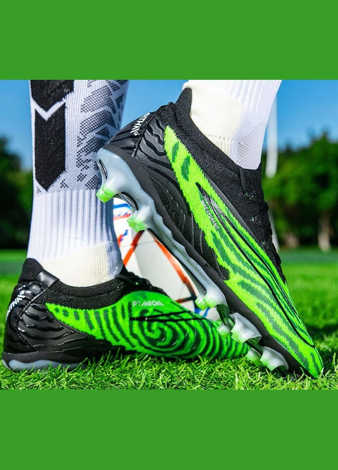 Зеленые футбольные бутсы No Brand без шнурков