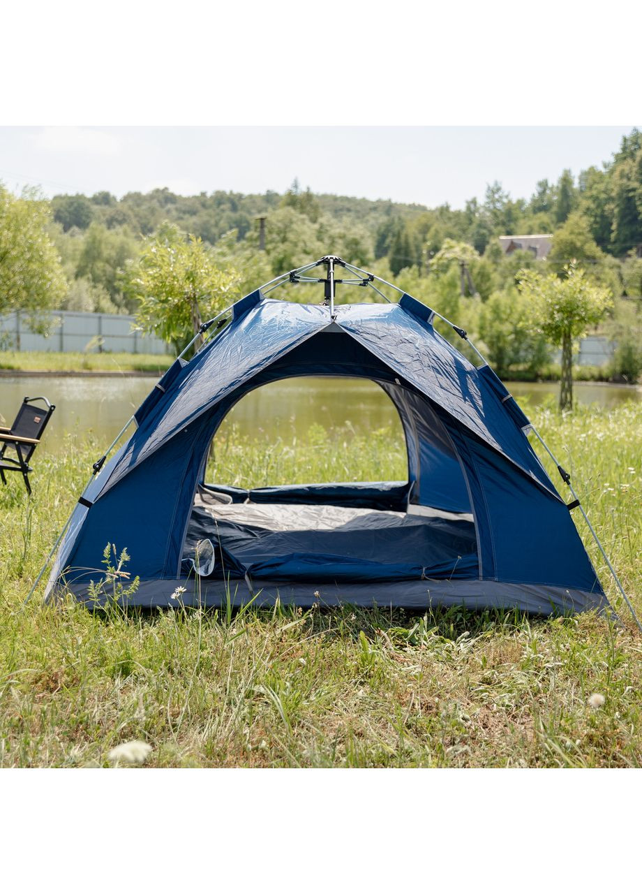 Намет кемпінговий тримісний 190×190×140 (см) автоматичний LU-002 Сиій (A-034394) LUGI (341534923)