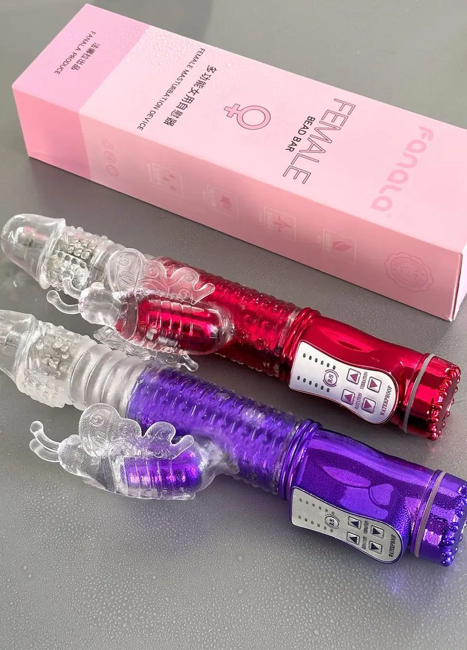 Вибратор двойной Кролик вагинальный для клитора и точки G фиолетовый No Brand (316553383)