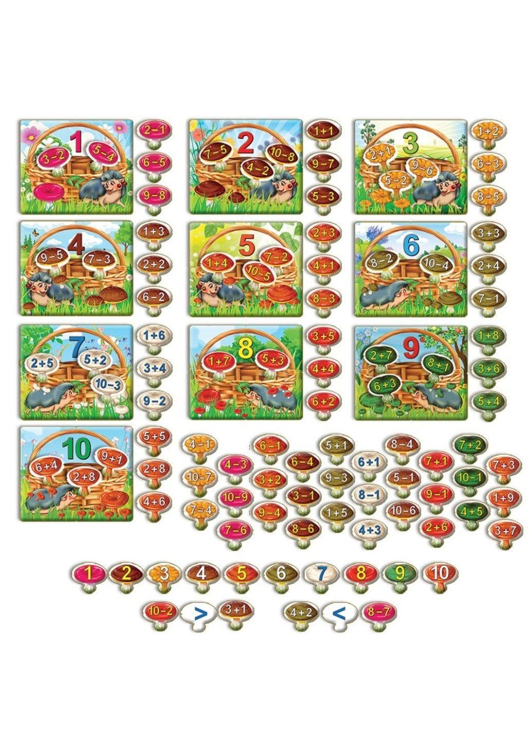 Детская настольная игра Учимся считать. Собери грибочки" 82630 укр. языке ЕНЕРГІЯ ПЛЮС (331297296)