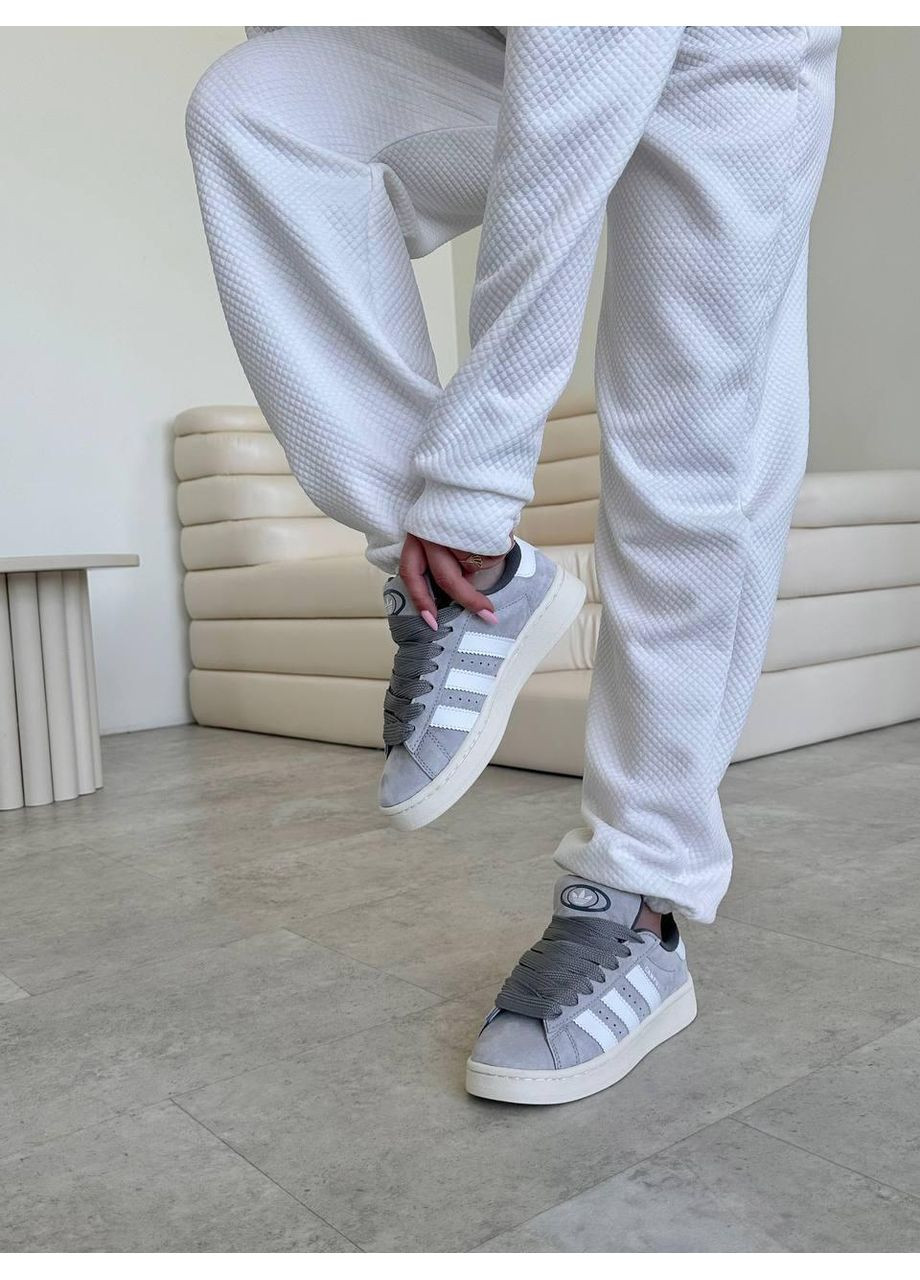 КРОСІВКИ ЖІНОЧІ ADIDAS CAMPUS 00S LIGHT GREY WHITE АДІДАС КАМПУС No Brand сірі демісезони (369391418)