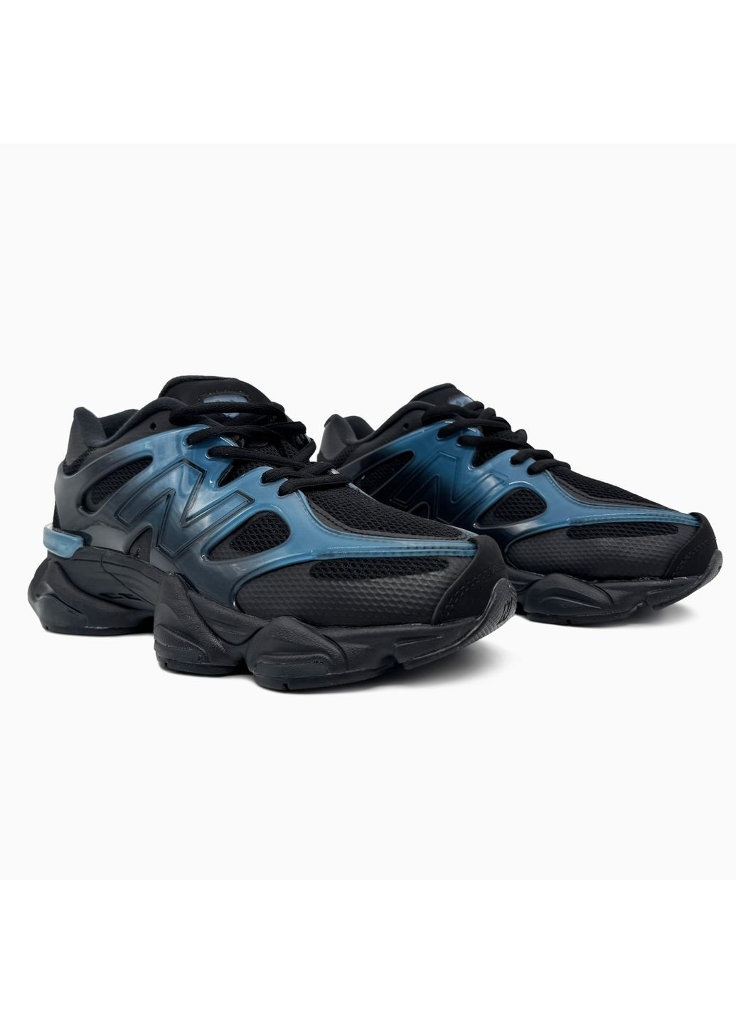 Черные демисезонные кроссовки мужские new balance 9060 gradient blue / black нью беланс 9060 No Brand