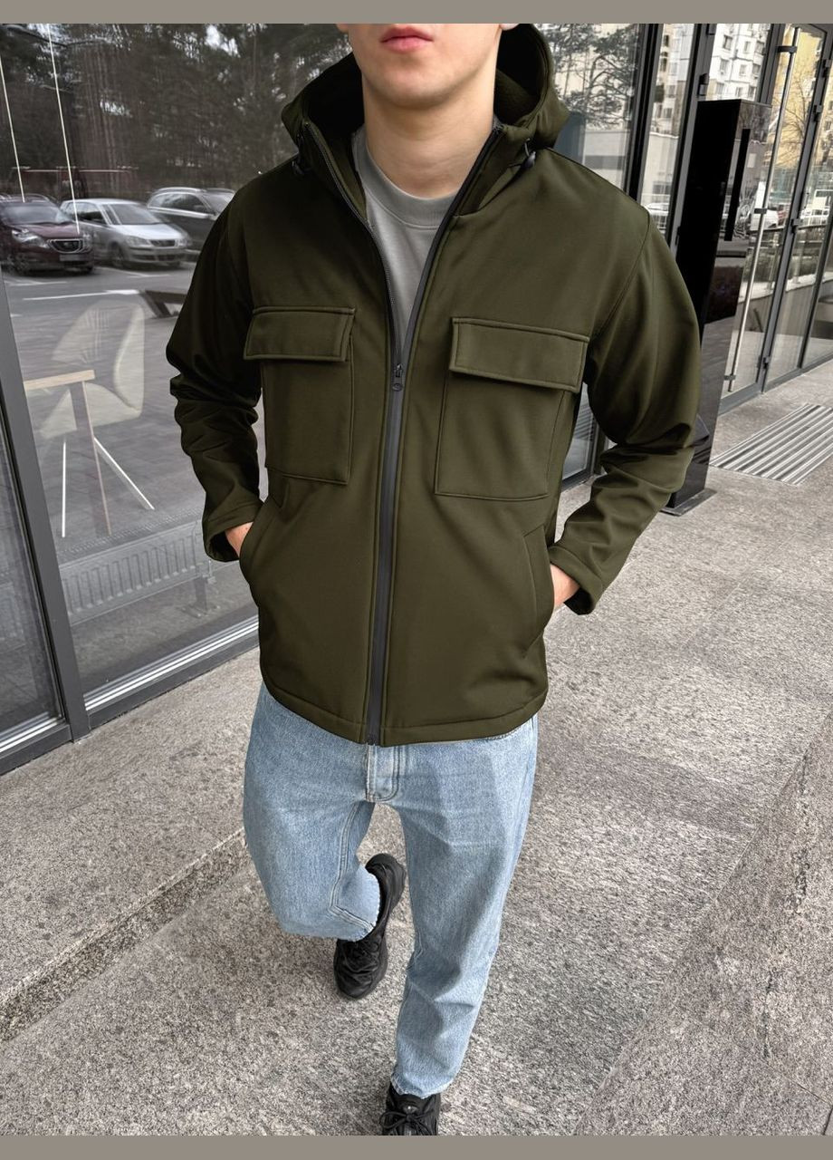 Оливковая (хаки) демисезонная демисезонная куртка No Brand