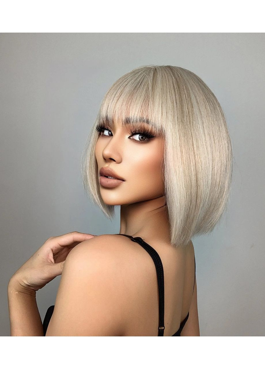 Перука каре блонд з чубчиком термоперука No Brand (355802208)