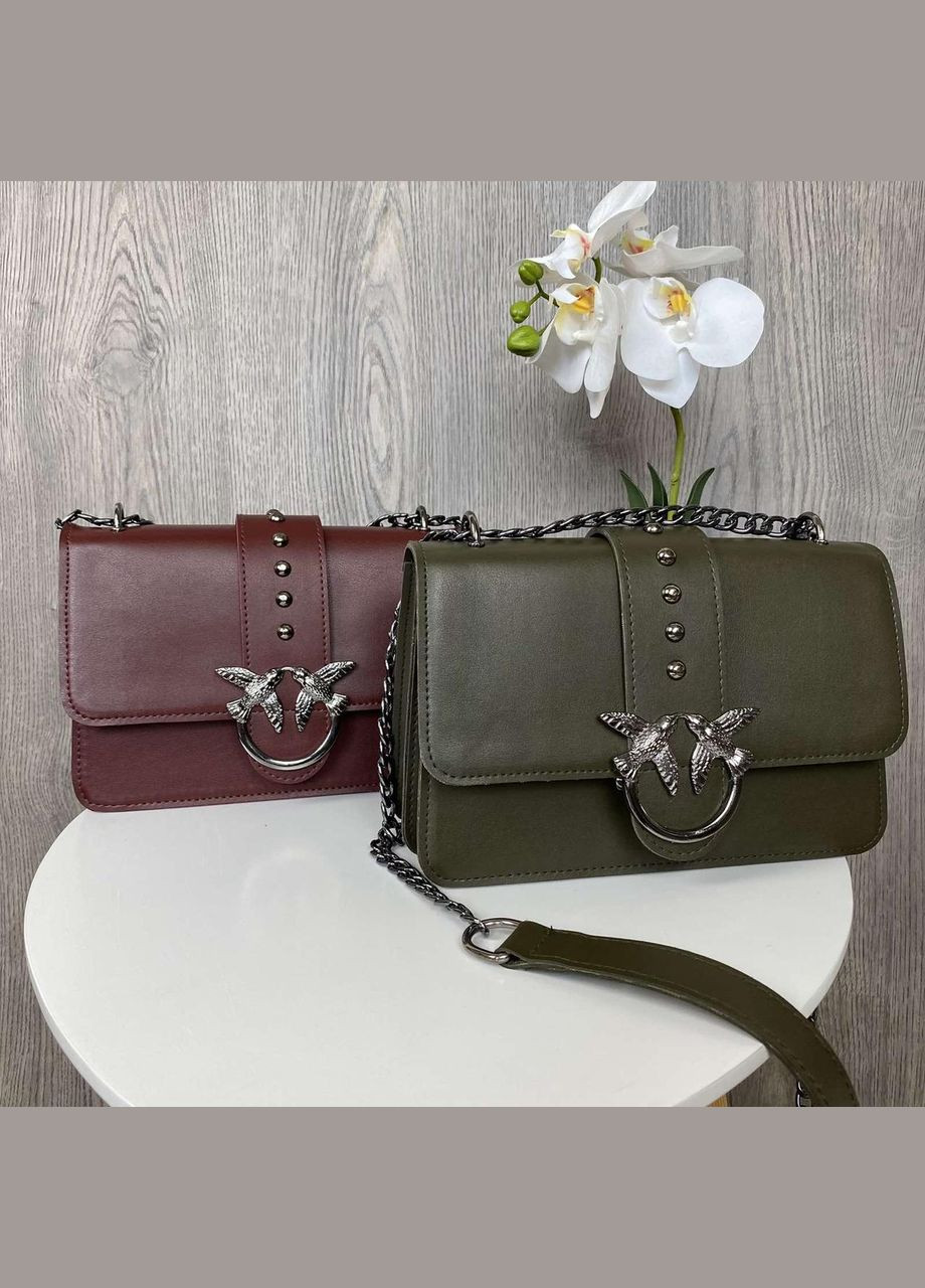 Стильна міні сумочка клатч з птахами на ланцюжку із екошкіри чорна (sku_771ТТ) No Brand (330576210)