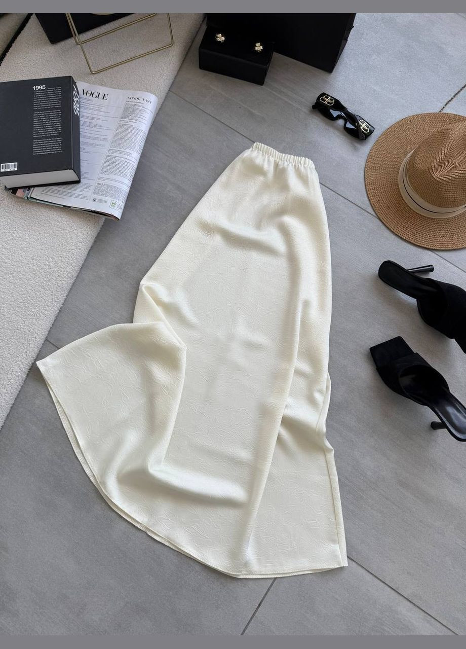 Белая повседневная однотонная юбка женская Гермес