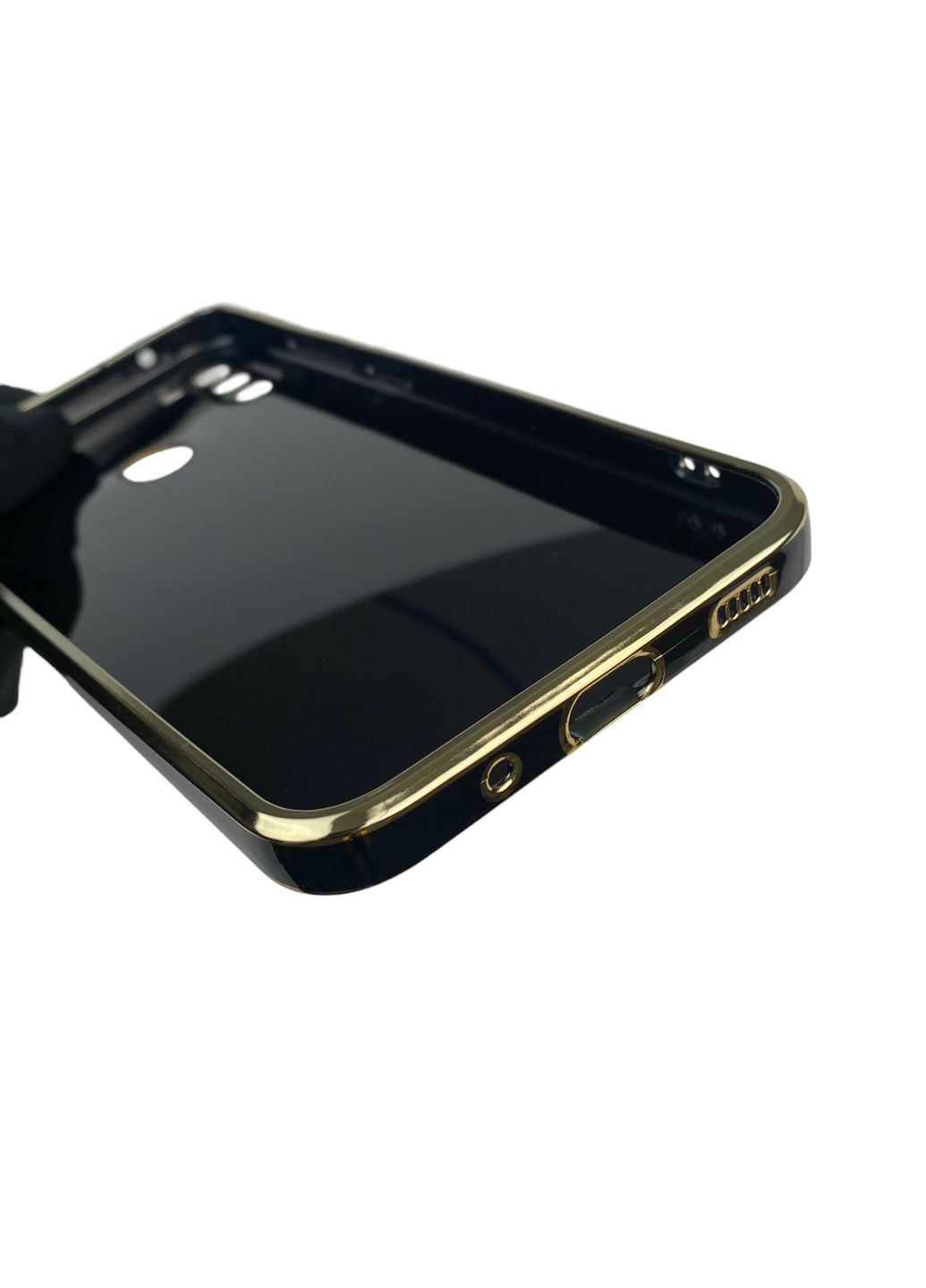 Чехол для Galaxy A11 SM-A115F с кольцом MagSafe с золотой окантовкой на самсунг а11 черный gs1 Samsung (366232023)