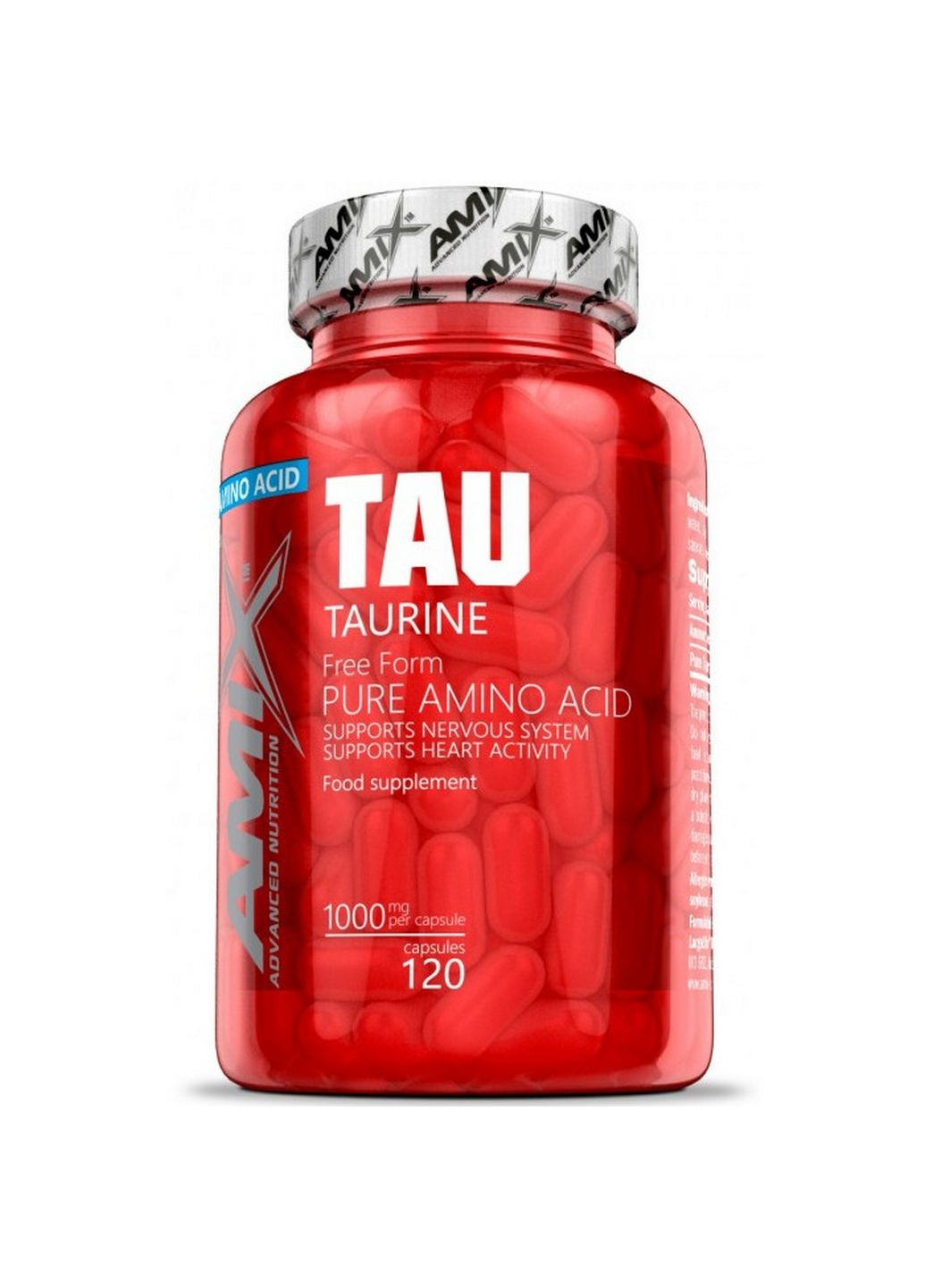 Амінокислота Taurine, 120 капсул Amix Nutrition (293341565)