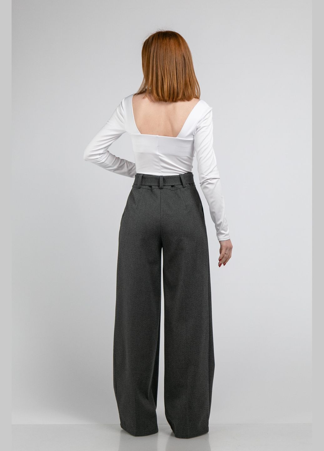 Брюки палаццо діагональка з паском CHICLY (316645203)