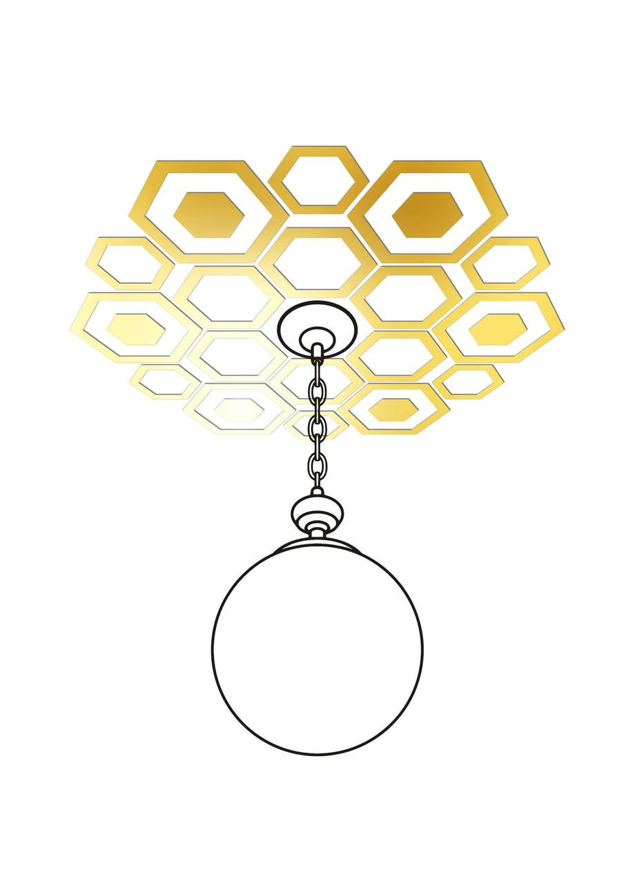 Інтер'єрні наклейки на стелю під люстру самоклейні дзеркальні Мед 24 шт. Ваша Світлість (366334451)