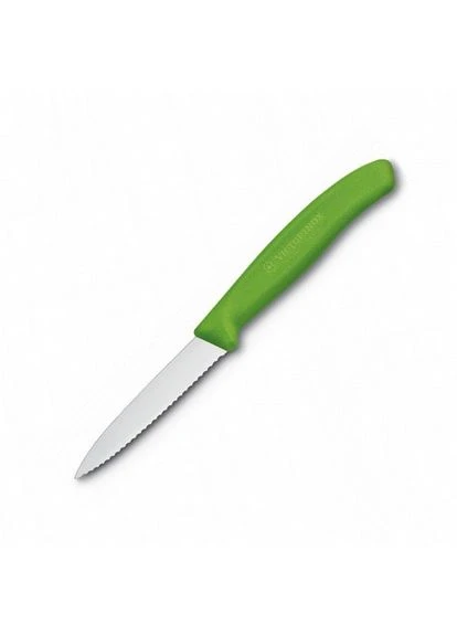 Кухонный нож SwissClassic Paring лезвие 8см волн. с зел. ручкой Victorinox (386506311)