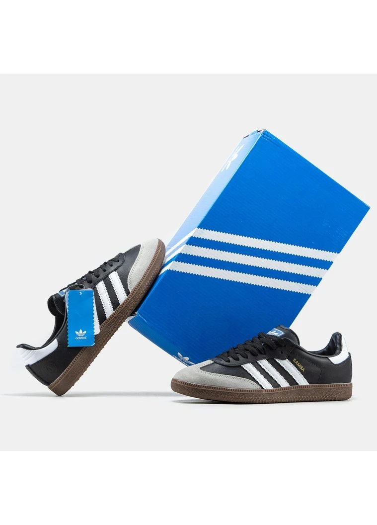 Белые демисезонные кроссовки мужские adidas samba vegan black white grey адидас самба белые No Brand
