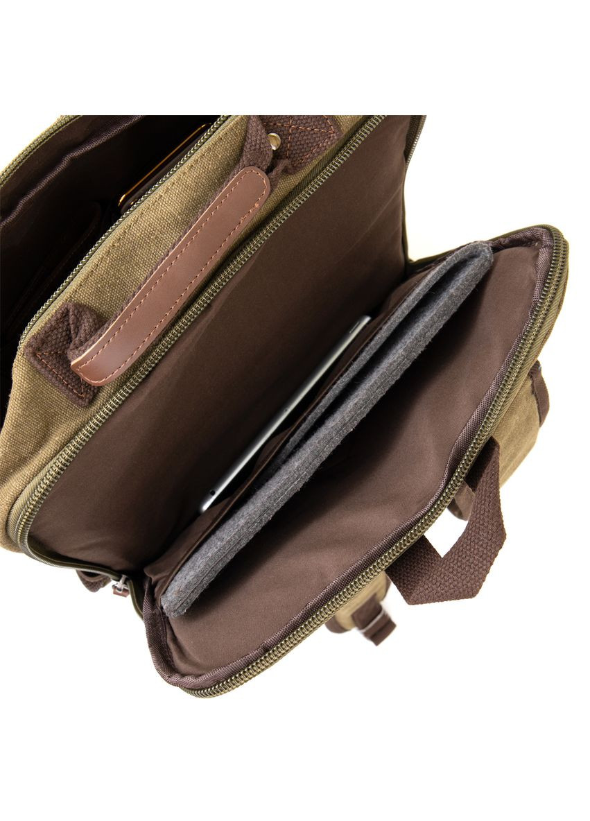 Рюкзак текстильний дорожній унісекс на два відділення з кишенями зелений (sku_20612) No Brand (329860304)