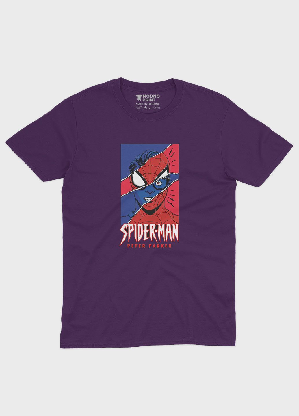 Фиолетовая демисезонная футболка для девочки с принтом супергероя - человек-паук (ts001-1-dby-006-014-032-g) Modno