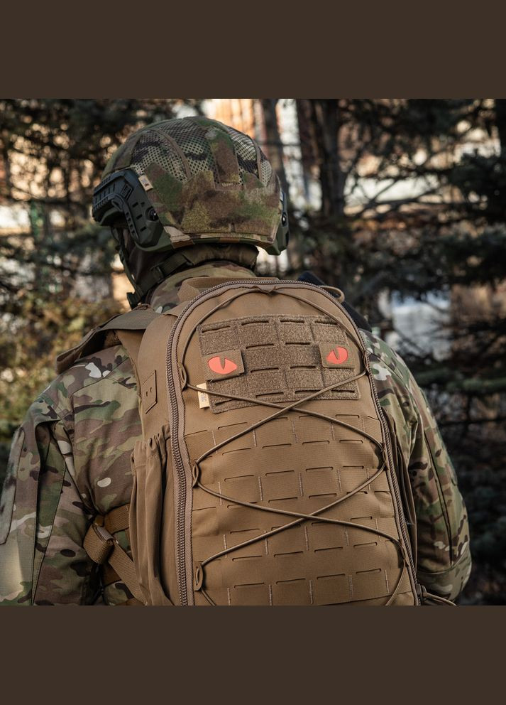 Нашивка Tiger Eyes Laser Cut (пара) Coyote/Red/GID M-TAC (315047206)