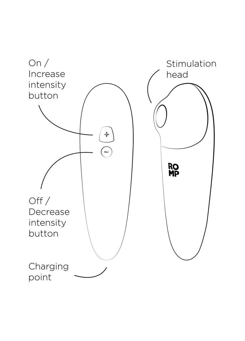 Вакуумный клиторальный стимулятор Shine X, 10 уровней интенсивности Romp (303906827)