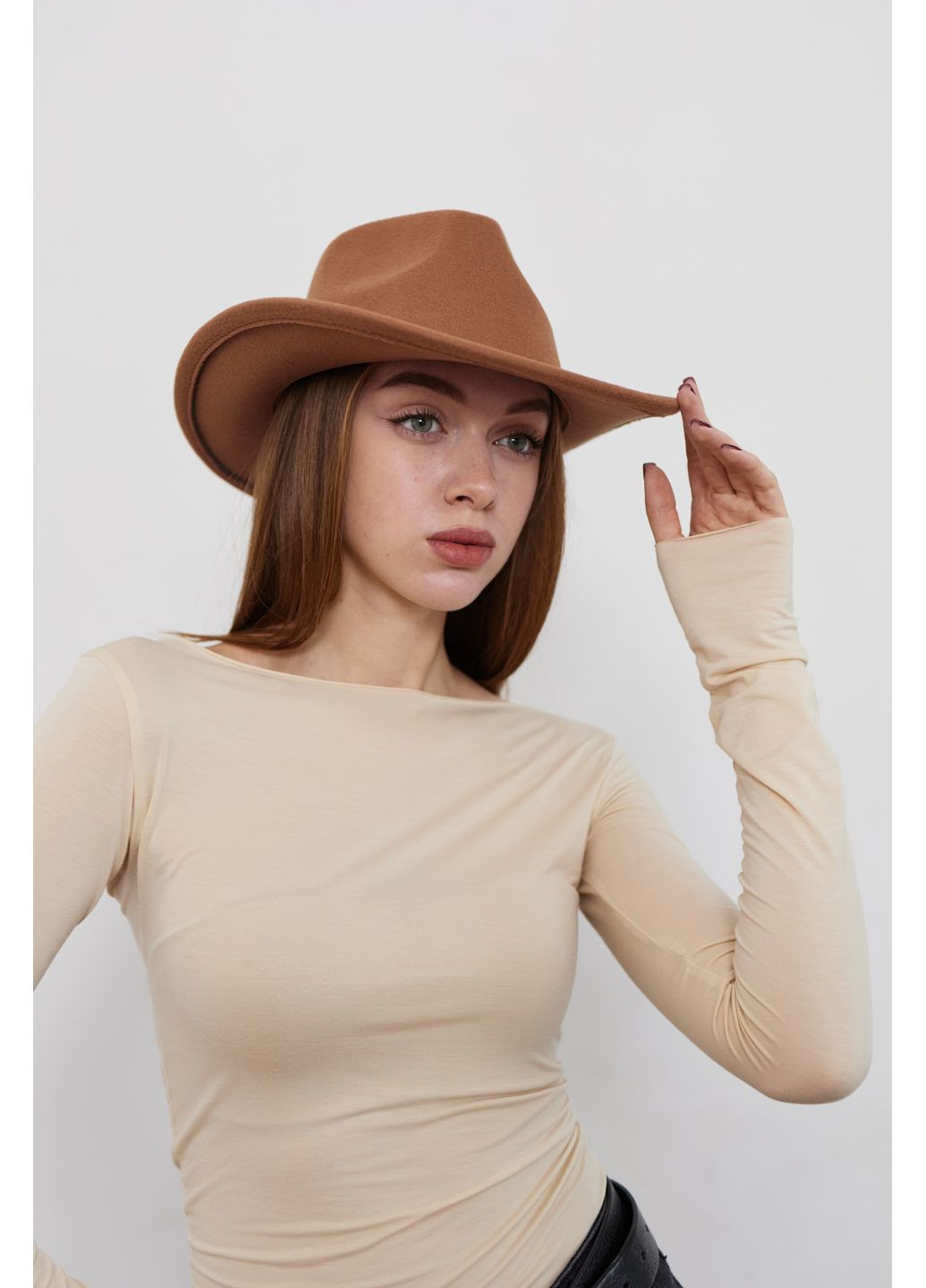 Шляпа Федора Ковбойка унисекс с устойчивыми полями No Brand (362346132)