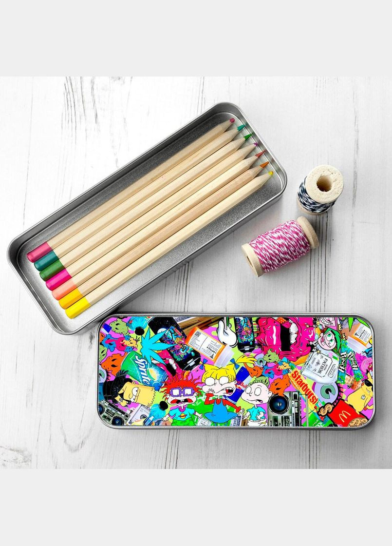 Пенал школьный для мальчика и девочки металлический автомобиль 7*18 см Silver No Brand (309152132)