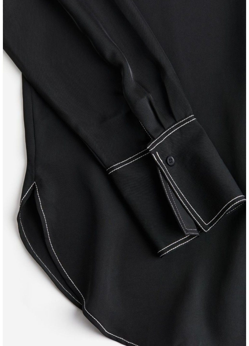 Жіноча сорочка з контрастною стрічкою Н&М (57369) XS Чорна H&M (296035586)