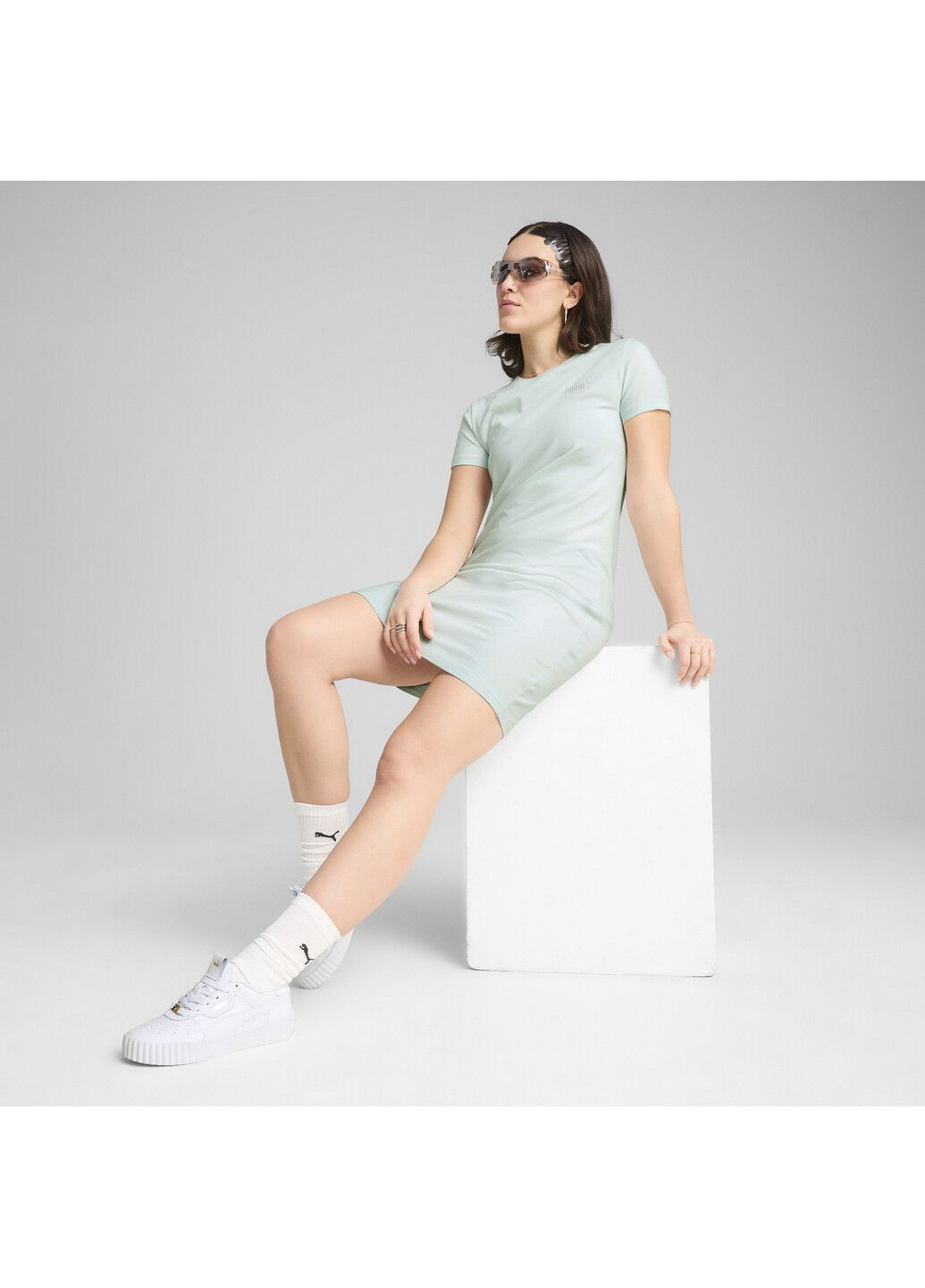 Синя спортивна сукня ess small no. 1 logo slim dress women Puma однотонна