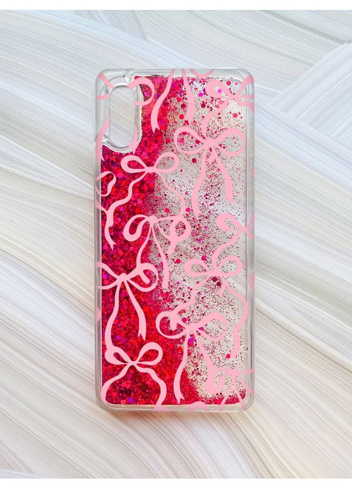 Чохол з плаваючими рожевими блискітками на Xiaomi Redmi 9A Бантики (принт 406) Creative (355397504)