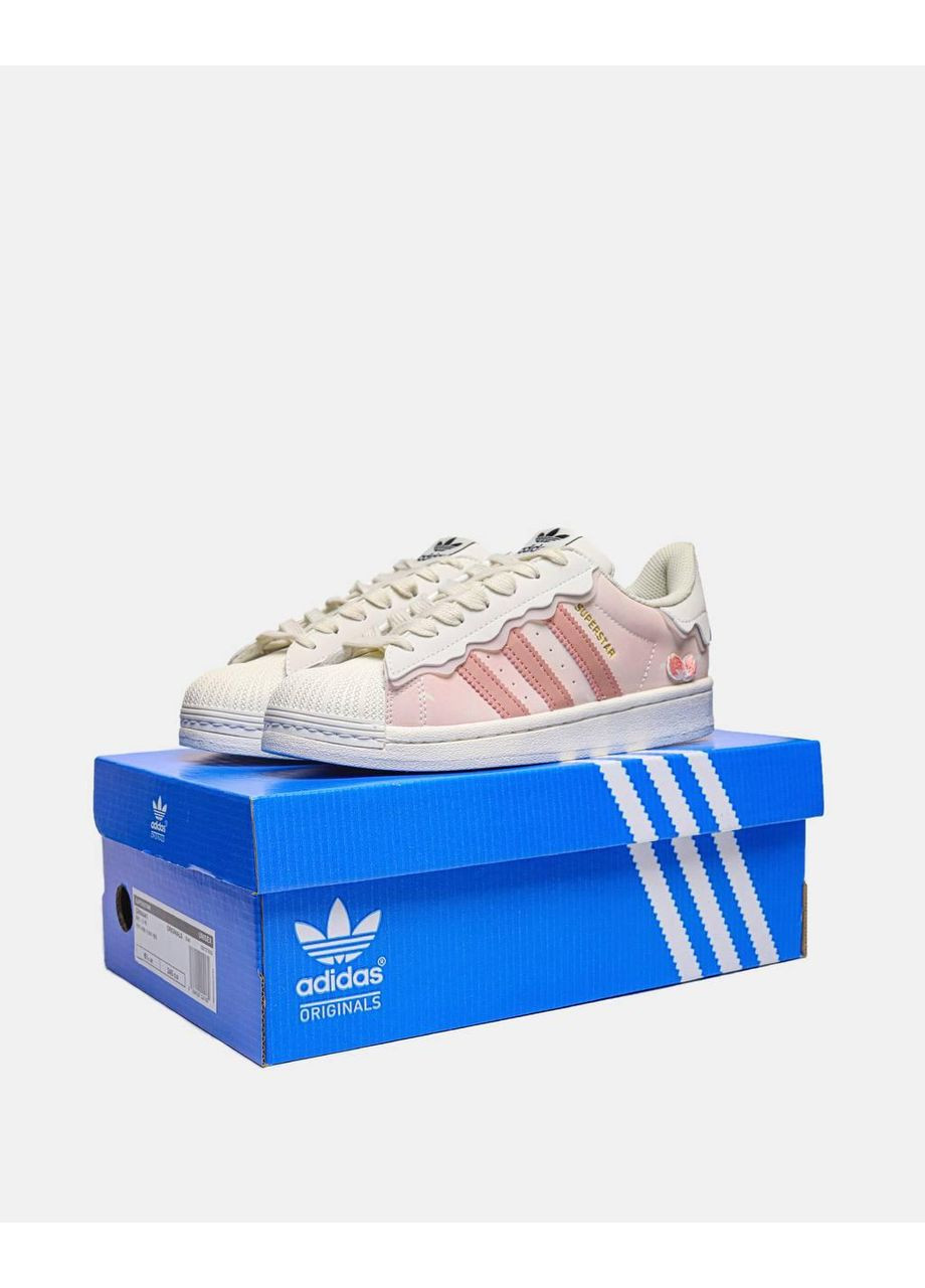 КРОСІВКИ ЖІНОЧІ ADIDAS SUPERSTAR CAPPUCCINO АДІДАС СУПЕРСТАР No Brand білі демісезони (368854978)