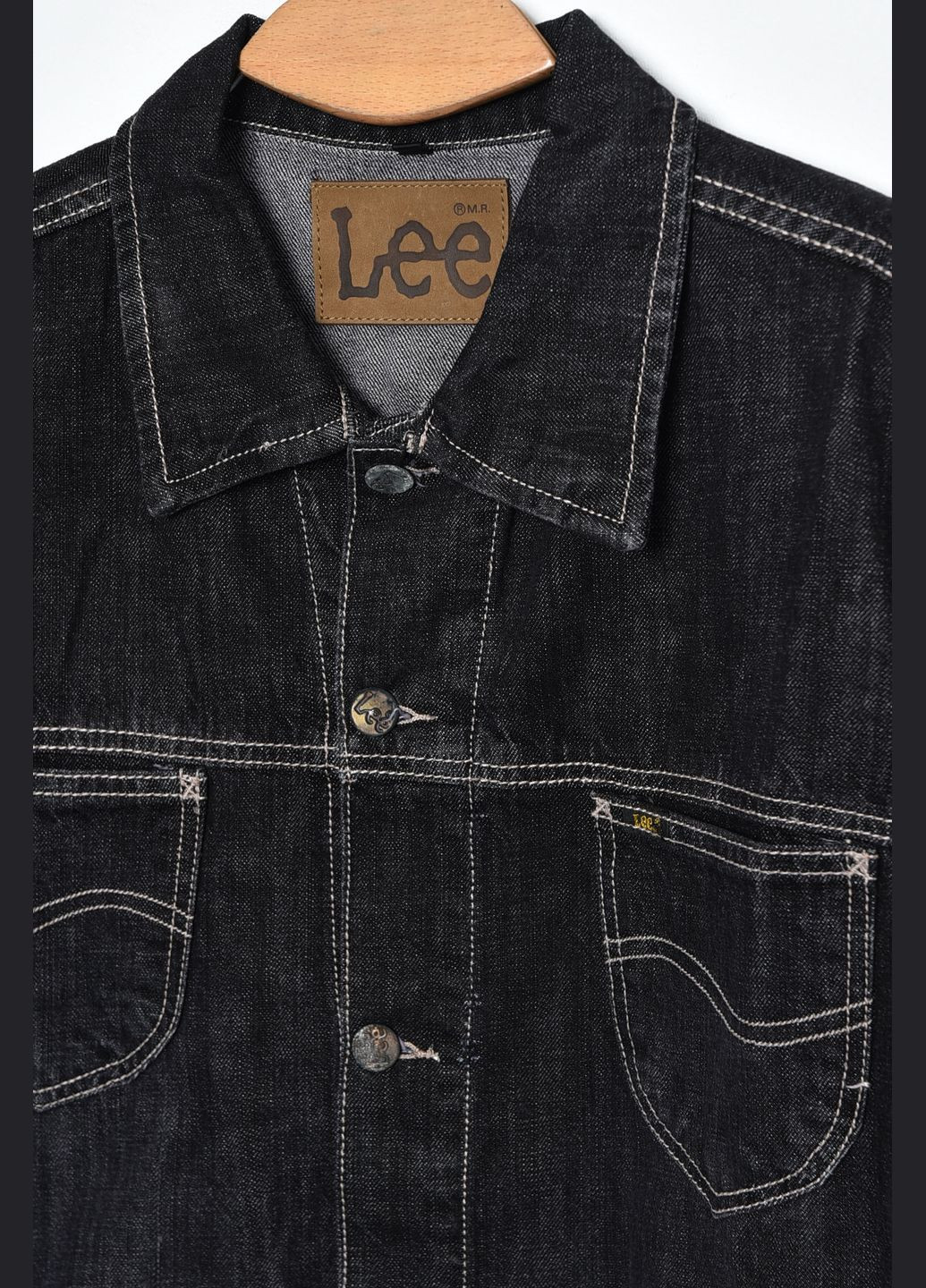 Пиджак мужской батальный джинсовый черного цвета Let's Shop (276835933)