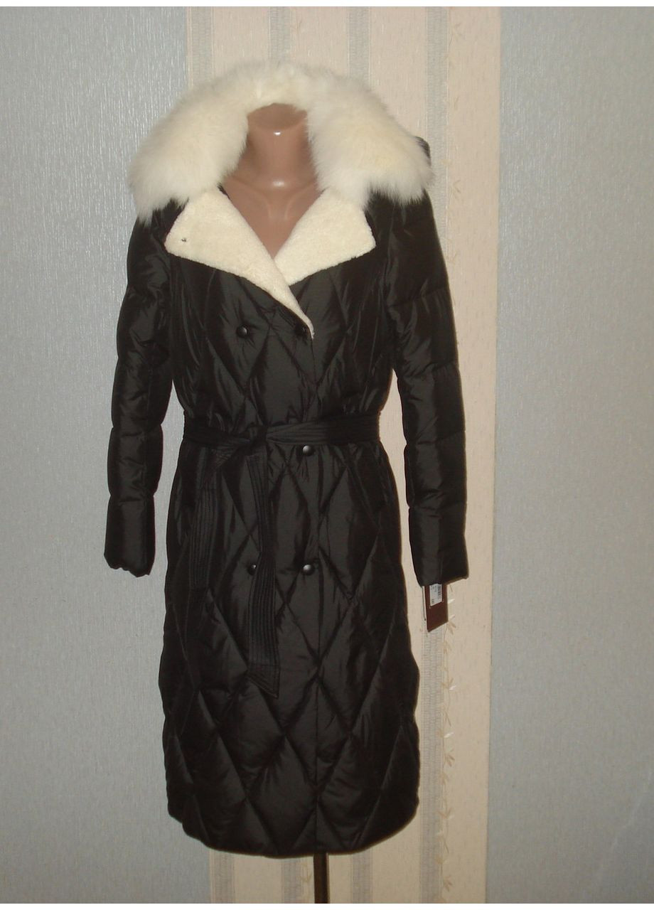 Черное демисезонное Пальто зимнее 6-878 Qarlevar