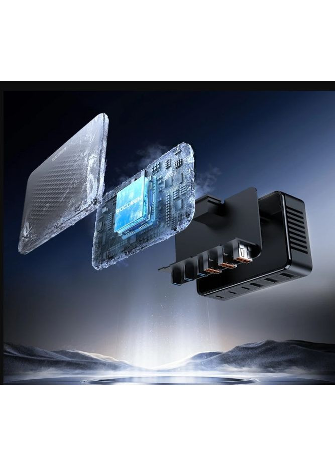 Зарядний пристрій 100W GaN XHD-PD100W 3U+3C black Rocoren (353746265)